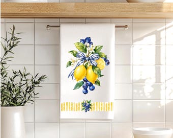 Zitronen und Blaubeeren Geschirrtücher
