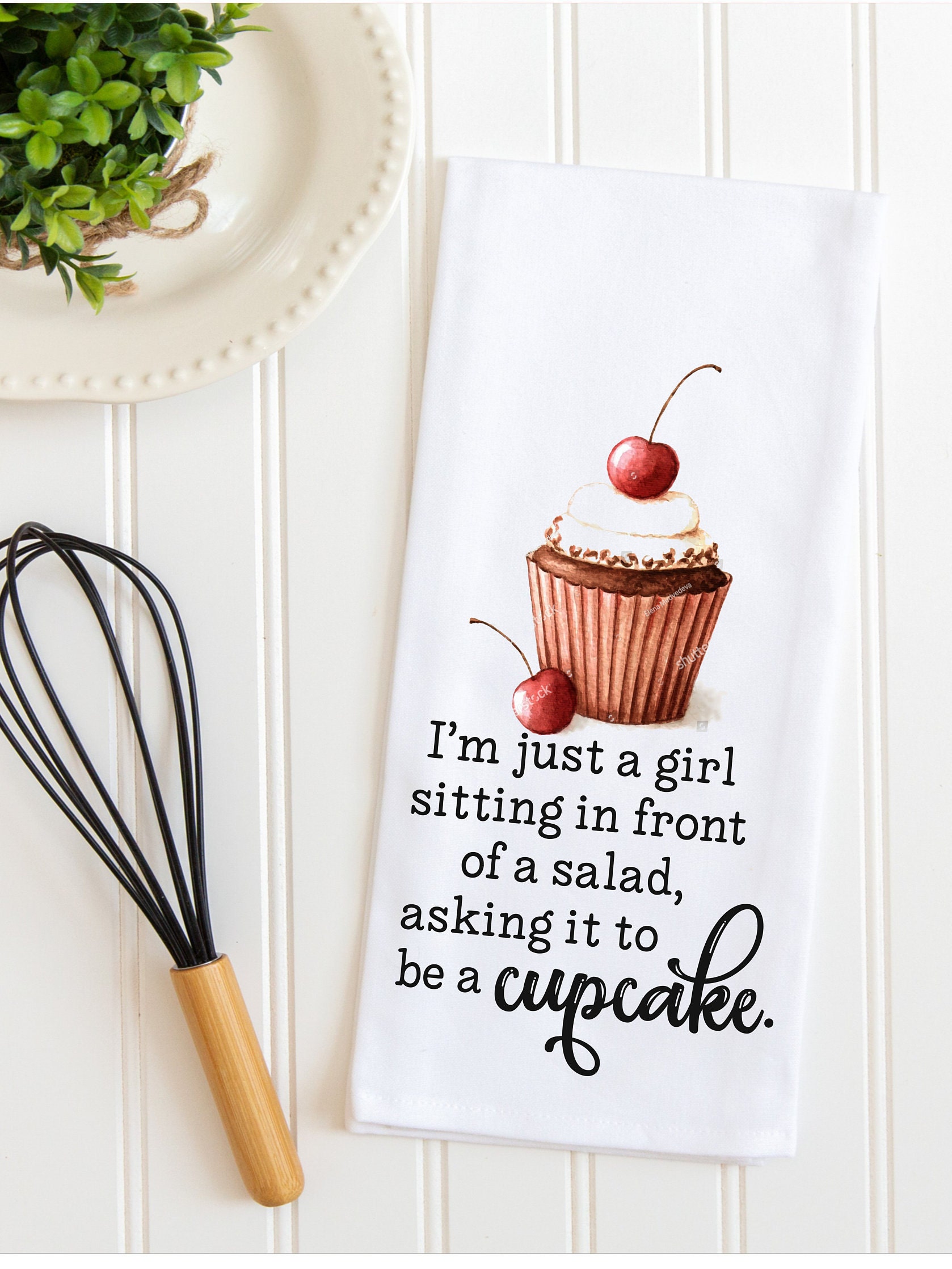 Funny Kitchen Tea Towels Funny Girlfriend Towels Cupcake Etsy