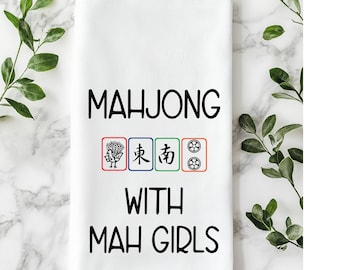 Mahjong Tea Towel: Game Day Kitchen Decor