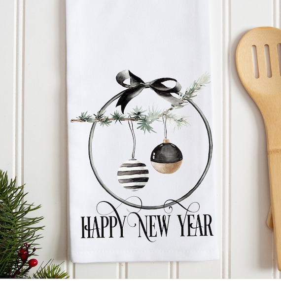 New year's dish towels discount