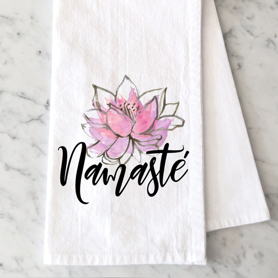 Decorative Hand Towel, Namaste, Bathroom Towels, Hand Towels, Bathroom  Decor, Lotus Flower Bathroom Towel, Guest Towels, Yoga Towel 