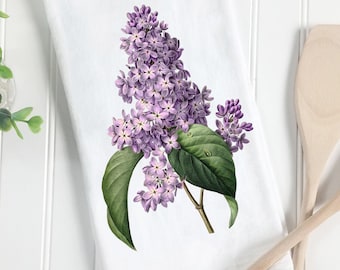 Floral Tea Towel, Hand Towels, Tea Towels, Lilacs, Purple, Floral Dish Towel, Purple Flower, Floral Decor, Tea Towels, Botanical Towels