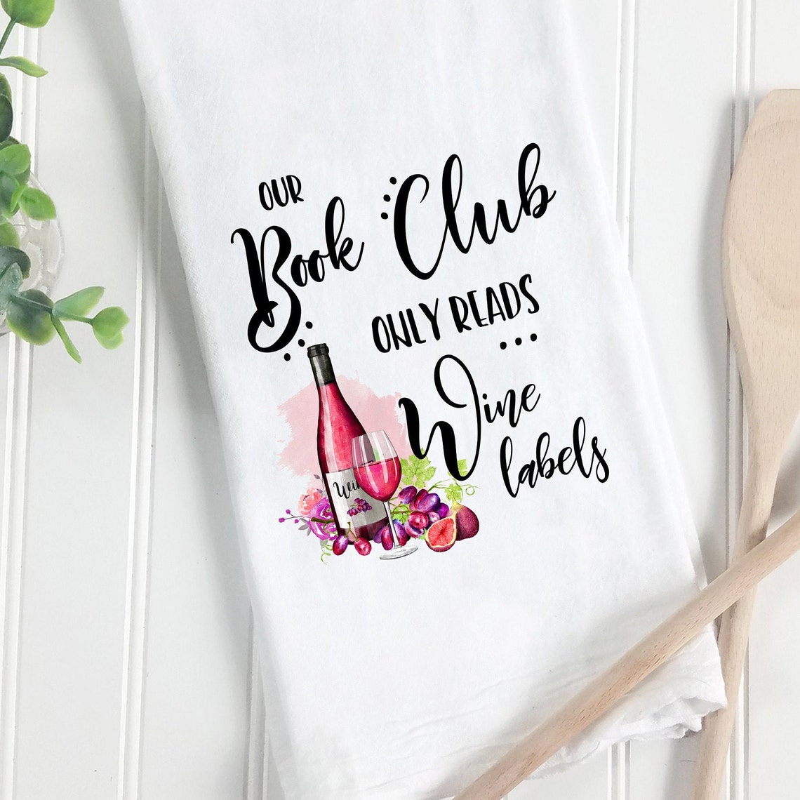 Book Club Tea Towel Book Club Gift Funny Tea Towel Wine Tea Etsy