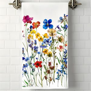 Floral Tea Towel: Spring Wildflower Kitchen Decor