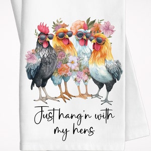 Chick Tea Towels, Funny Chicken Quotes, Henhouse Chickens, Chicken Dish Towels, Chicken Lover Gift, Neighbor Gift, Farmhouse, Chicken Humor