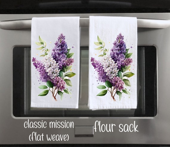 Michel Design Works Magnolia Cotton Kitchen Tea Towel - Blue Pink Purple Floral