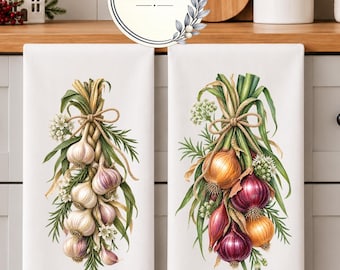 The Veggie Bella Cucina Collection, Kitchen Towel | Fall Vegetable Decor