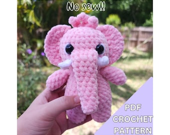 No Sew Crochet Elephant Pattern: Amigurumi Toy (PDF Pattern)