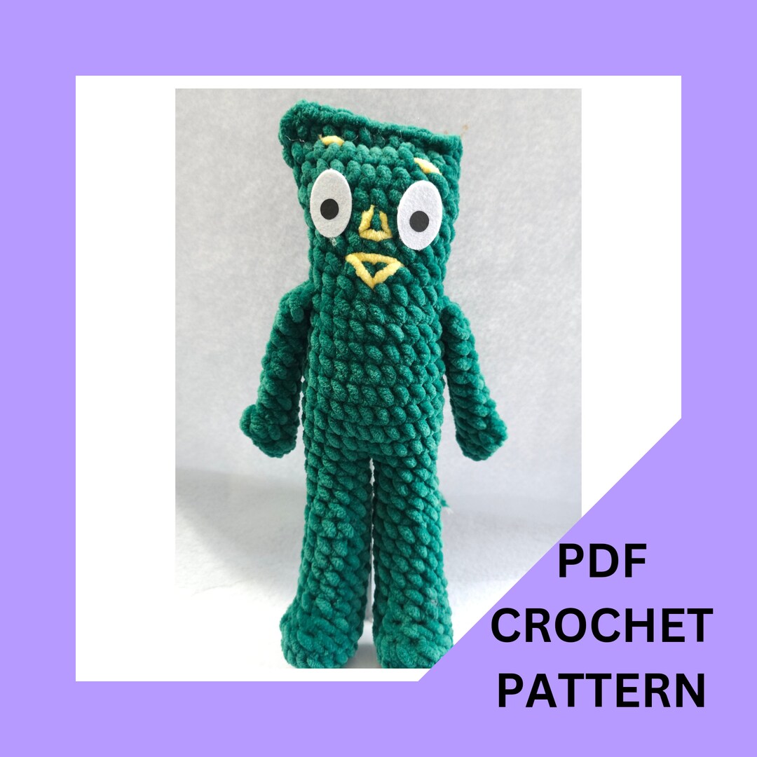 PATTERN Gumby Buddy , Crochet PDF Pattern, Amigurumi, PDF Crochet