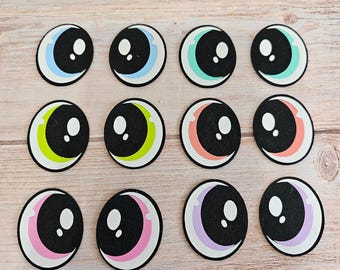 6 pairs Kawaii Rainbow Felt Eyes, Amigurumi Eyes, Kawaii eyes, Felteyes, felt eyes supplies