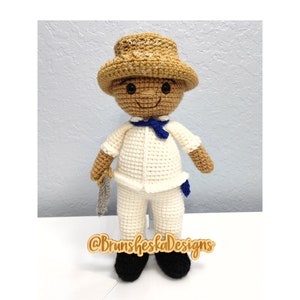 Jibarito puertorriqueño de crochet: juguete hecho a mano