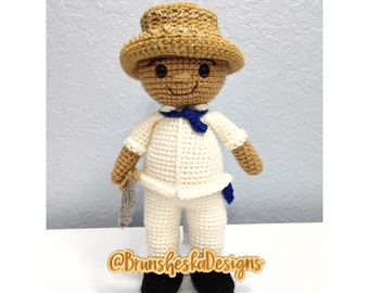 Crochet Puerto Rican Jibarito Plush Doll: Handmade Toy