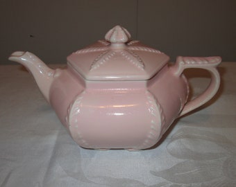 Vintage Hall Tricolator Pink Teapot China Ceramic Farmhouse Kitchen Cottage Chic Decor Small Display Prop