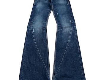 New Rare Levi's Engineered Twisted Leg Cinch Back Blue Denim Jeans