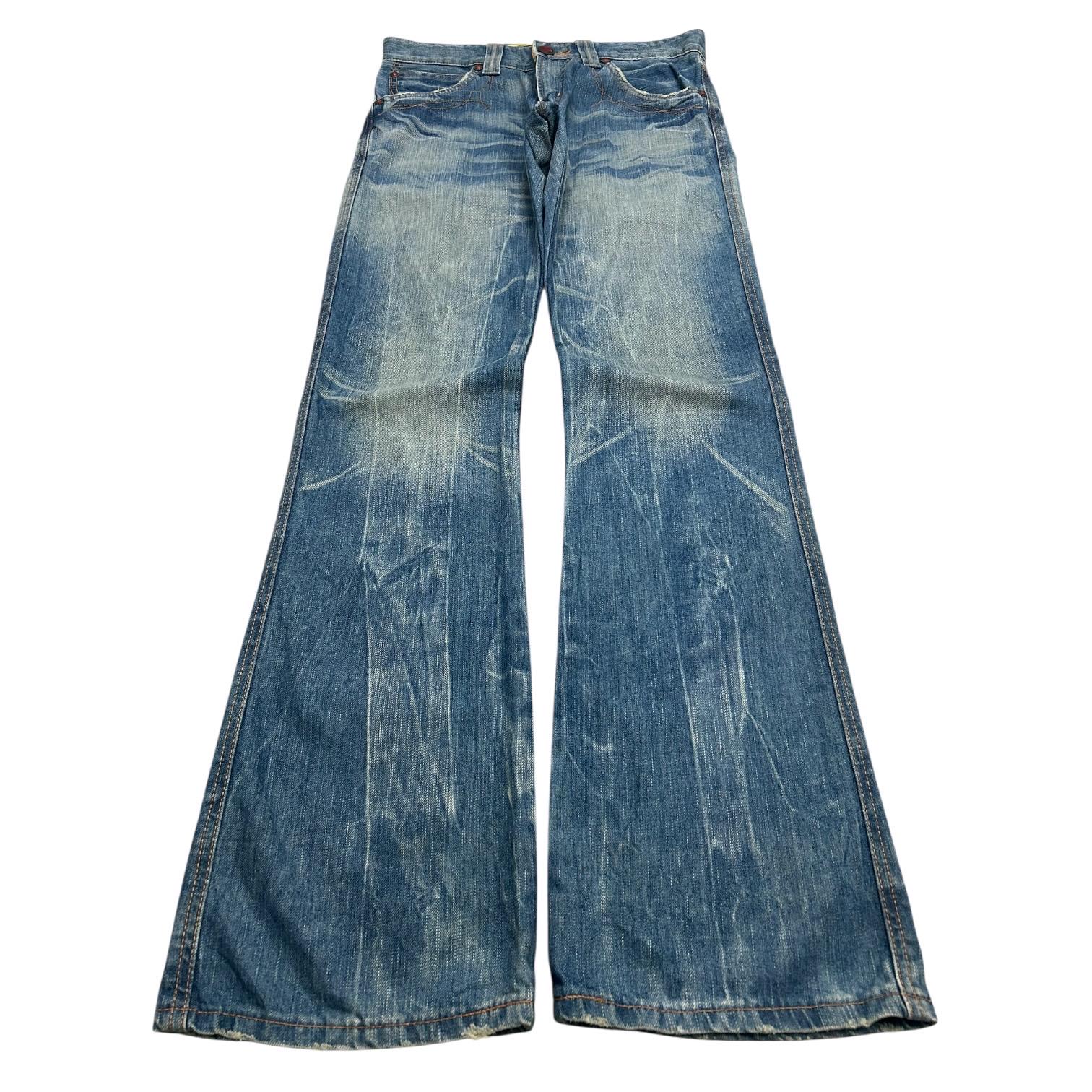 00s coating damage flare pants Y2K お兄系 00s archive fade denim 