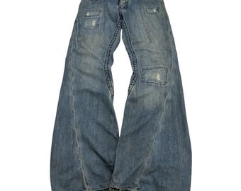 Y2k Wide Leg Jeans : Stitch’s Usa Brand Jeans Extreme Flare / W32