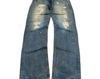 Vintage Japanese Distressed Boro Jeans Dirty Faded Jeans Size W31