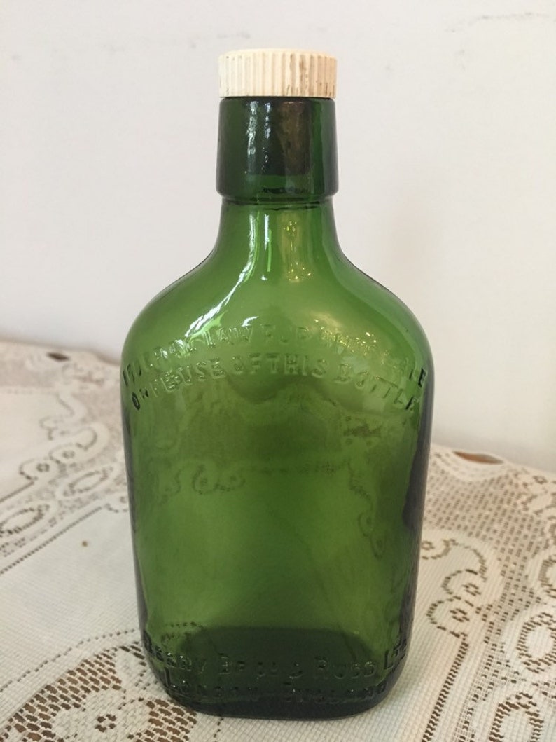 Vintage Berry Bros Rudd Ltd Green Glass Bottle Antique Old Bottles Whiskey London England