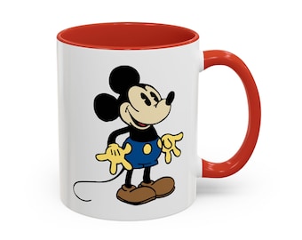 Taza de café con detalles de Mickey Mouse, 325 ml o 433 ml - Mickey Mouse vintage, regalo para fans de Disney, taza coleccionable de Disney, taza de café de cerámica