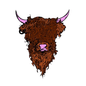 Highland Cow Digital Download Painting | Art Print | Artwork | Printable Wall Art