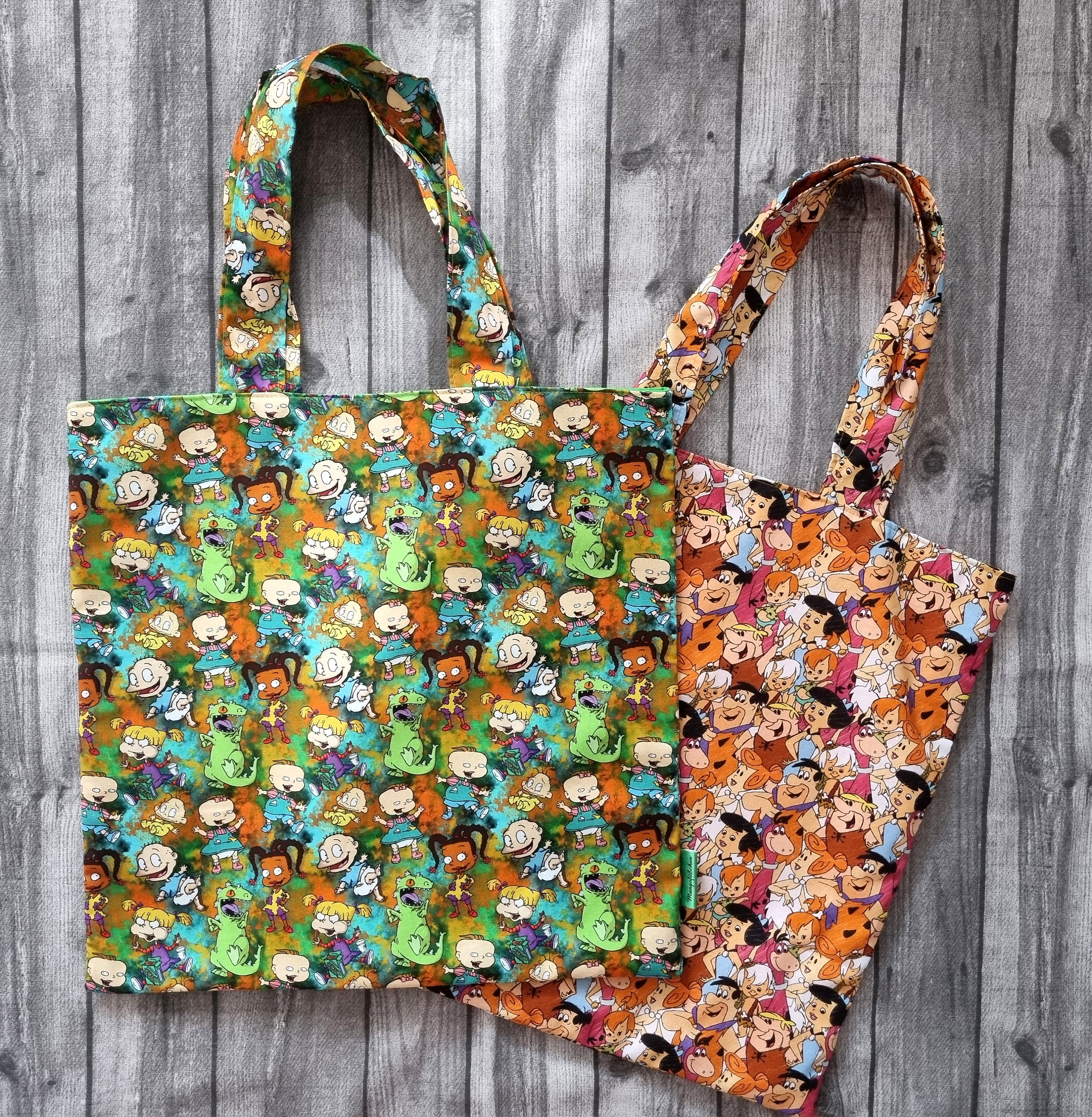 XL shopping bag Rugrats Babies Flintstones Flintstones colorful jute bag Nickelodeon comic series cotton bag bag bag green laundry bag