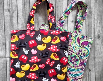 XL shopping bag Mickey Mouse Disney Paisley Minnie Disneyland Item jute sack cotton bag bag green laundry bag gift idea