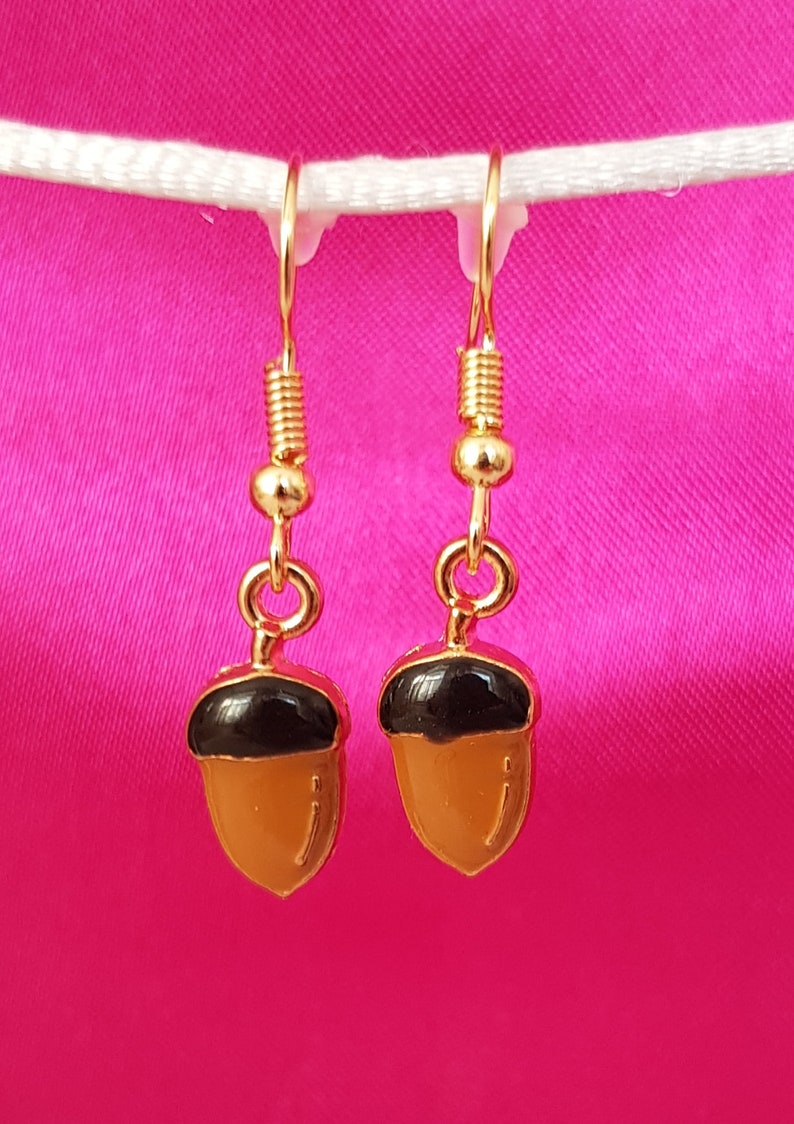 Earrings Gold Hazelnut Brown Accessories NEW Handmade Fashion Jewelry Earrings