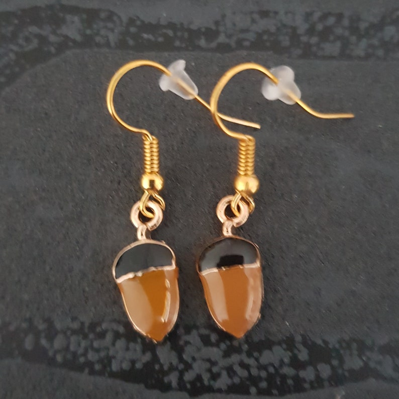 Earrings Gold Hazelnut Brown Accessories NEW Handmade Fashion Jewelry Earrings