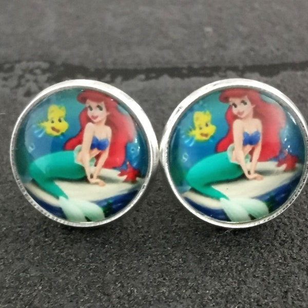 Ohrstecker Arielle Meerjungfrau Disney Mermaid Flosse silber gold rosé Ohrringe NEU Handmade Märchen Schmuck Accessoires Geschenkidee Item