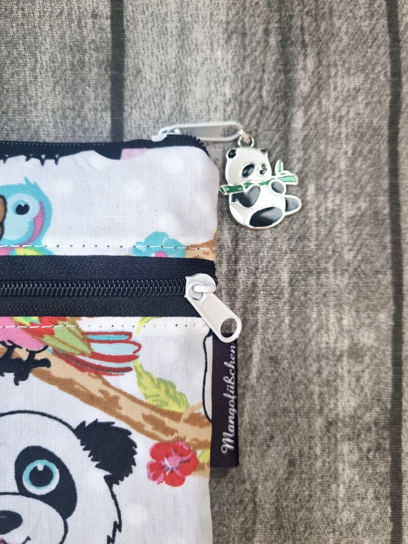 Schminktasche Panda Pandabären Niedlich Mäppchen Tropisch Bärchen Kunstleder Etui Tabaktasche Tropisch Tiere Handmade Geschenkidee Süß 画像 5