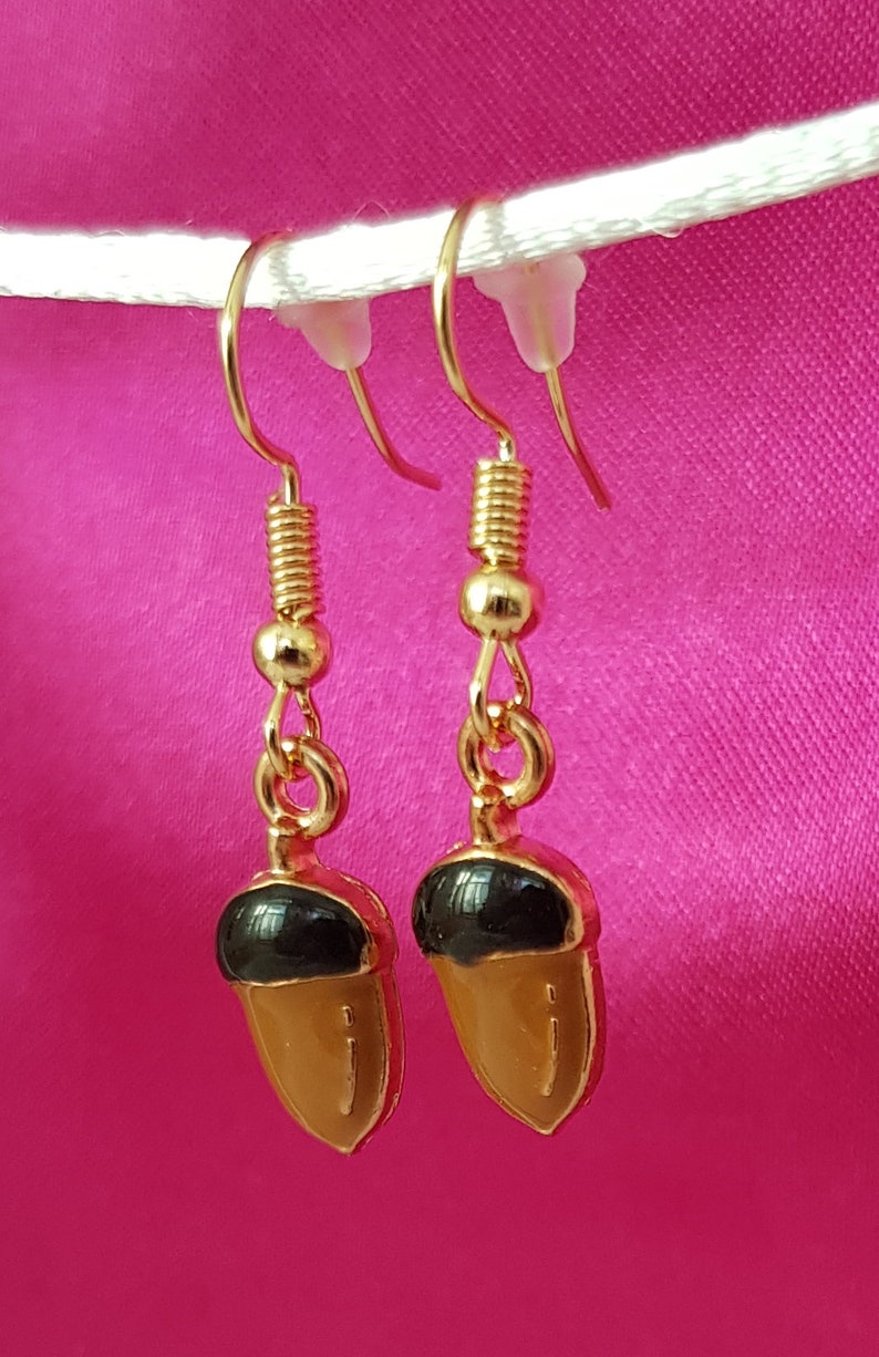 Earrings Gold Hazelnut Brown Accessories NEW Handmade Fashion Jewelry Earrings
