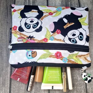 Schminktasche Panda Pandabären Niedlich Mäppchen Tropisch Bärchen Kunstleder Etui Tabaktasche Tropisch Tiere Handmade Geschenkidee Süß 画像 2