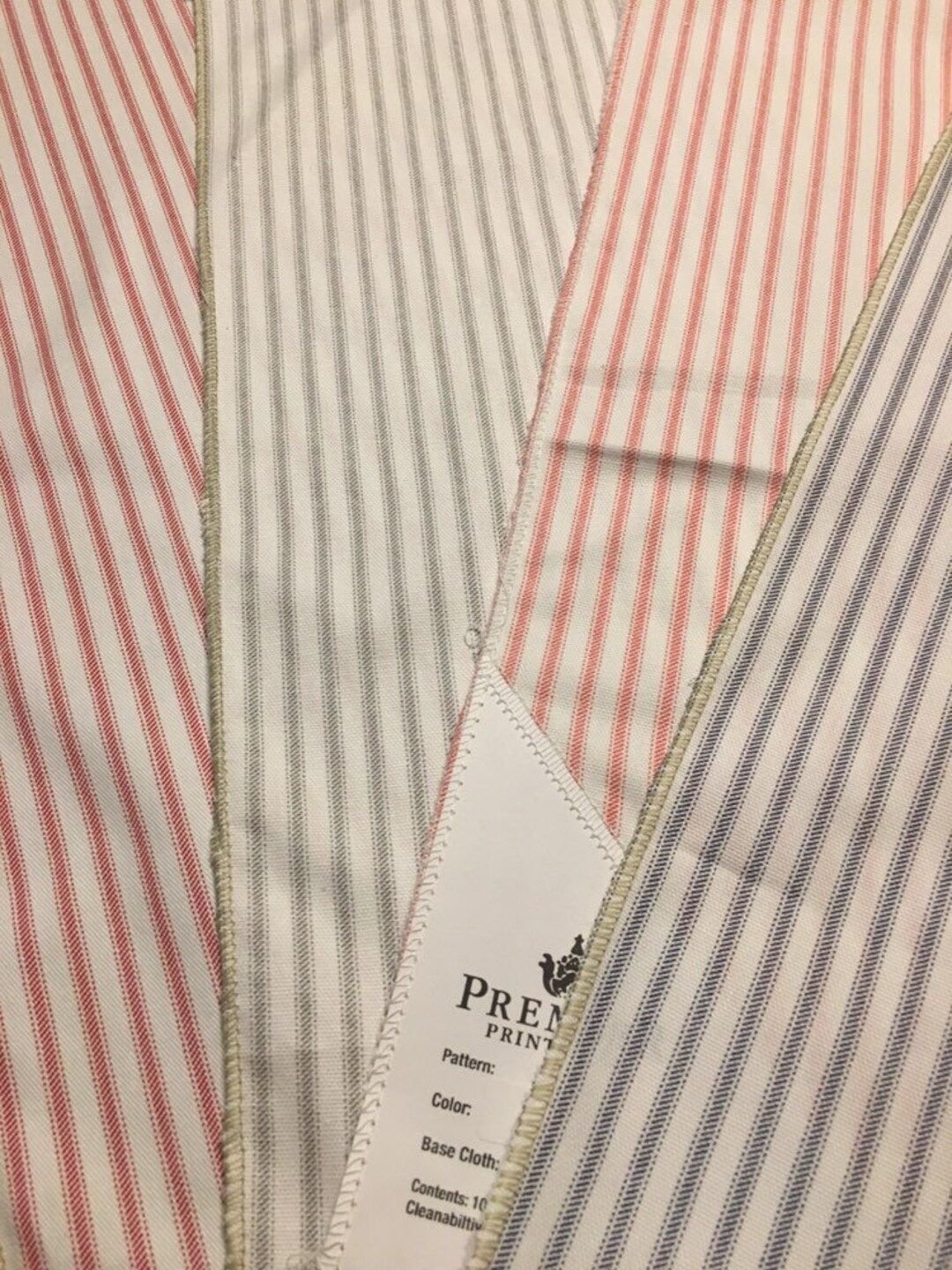 Handmade Red And Cream Ticking Stripe Valance – Farmhouse Decor, 53x14 Inches