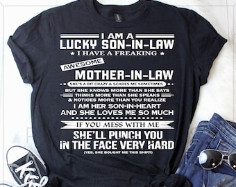 Lucky Son-In-Law T-Shirt, Awesome Mother-In-Law Gift