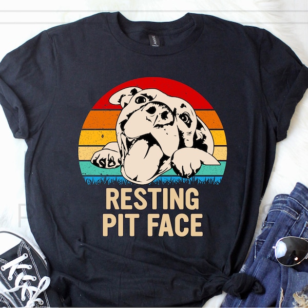 Resting Pit Face T-Shirt, Funny Pitbull Lovers Unisex Tee