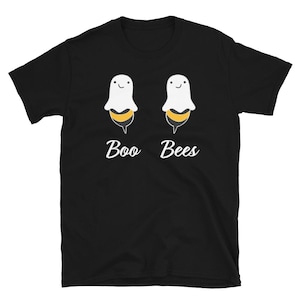 Boo Bees T Shirt for Women Couples Ghost Halloween Costume Ladies Shirts Funny Graphic Tee