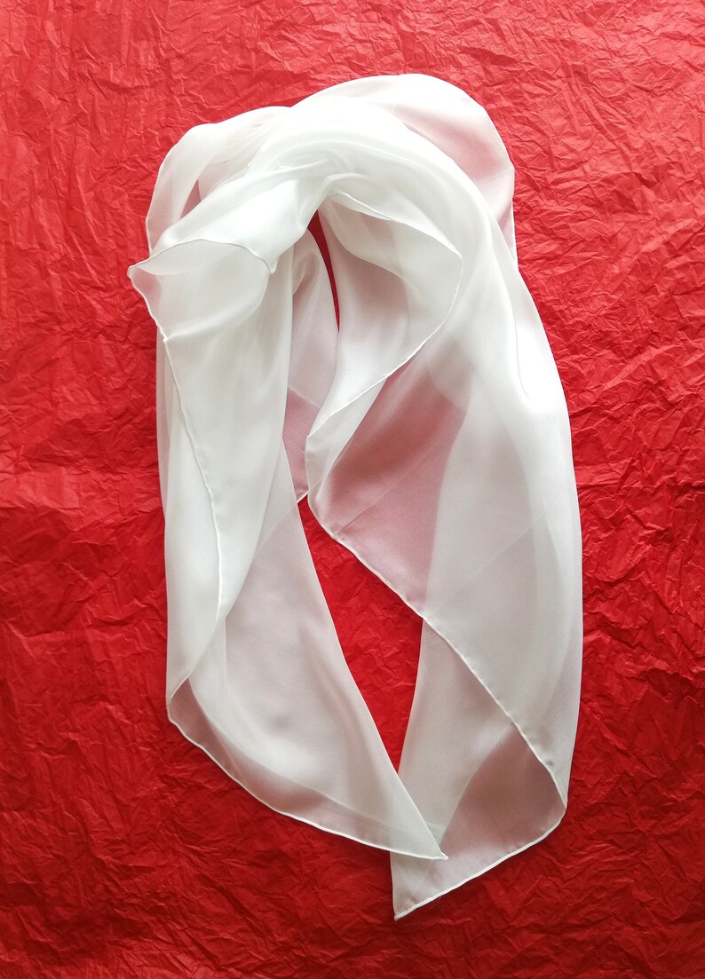 White Silk Scarf Square. Blank Silk Scarf for Dyeing Painting. Etsy