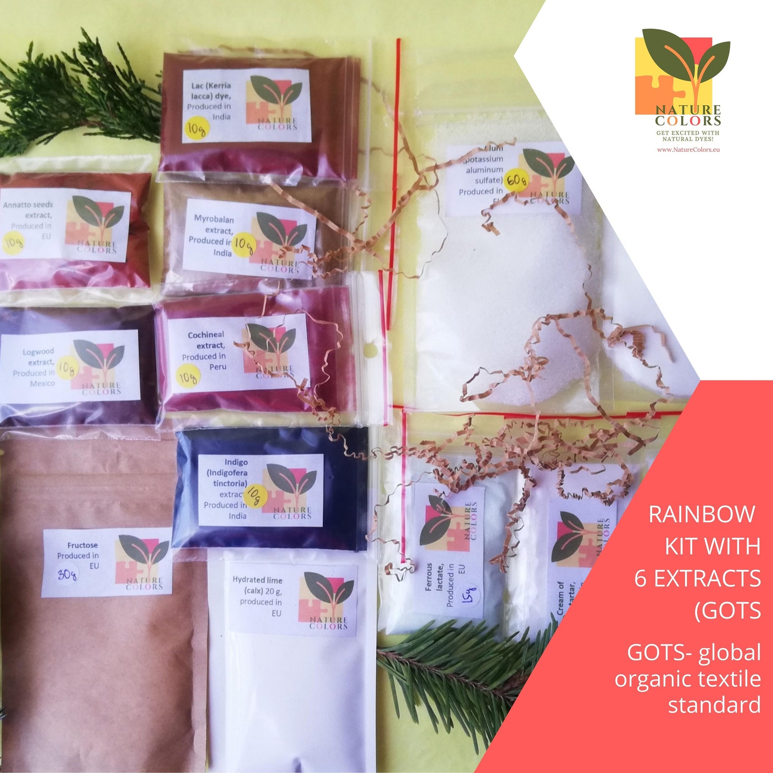 Rainbow Dye Kit. Natural Dye Kit. Eco Friendly Gift. Natural Etsy