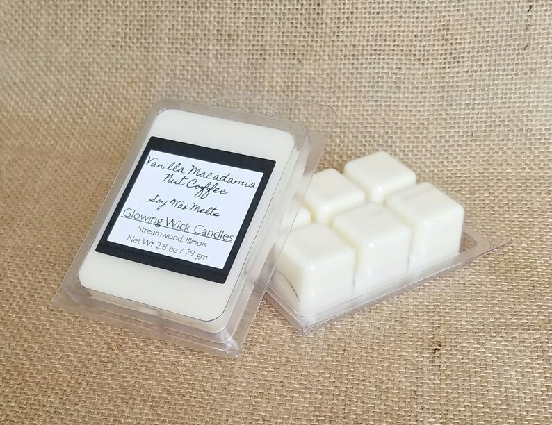 soy wax tarts gift under 10 set of 6 soy wax melts coffee lover gift stocking stuffer Vanilla macadamia nut coffee soy wax melts