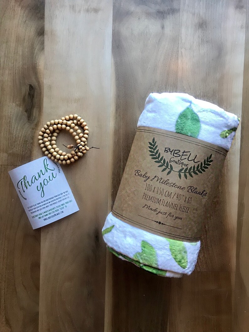 Baby Milestone Blanket Gender Neutral Greenery 40x60in Etsy