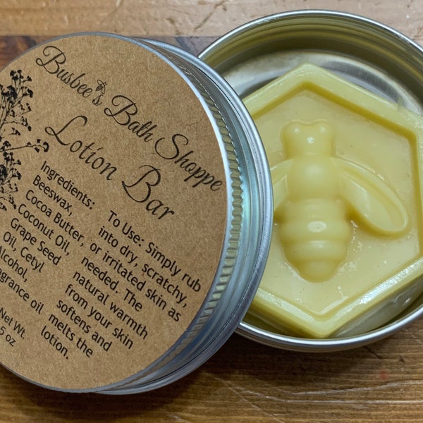 Lotion Bar, Solid lotion bar, Body butter bar, with beeswax and cocoa butter