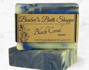 Black Coral soap, Mens soap, Masculine scented soap