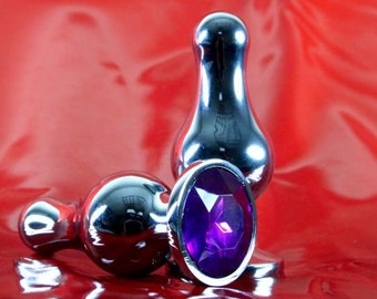 Beginner Stainless Steel Jewel Butt Plug SMALL mature