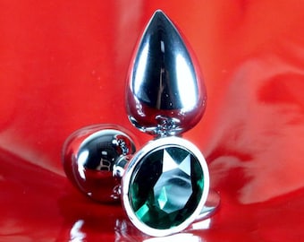 Beginner Stainless Steel Jewel Butt Plug HEAVY mature