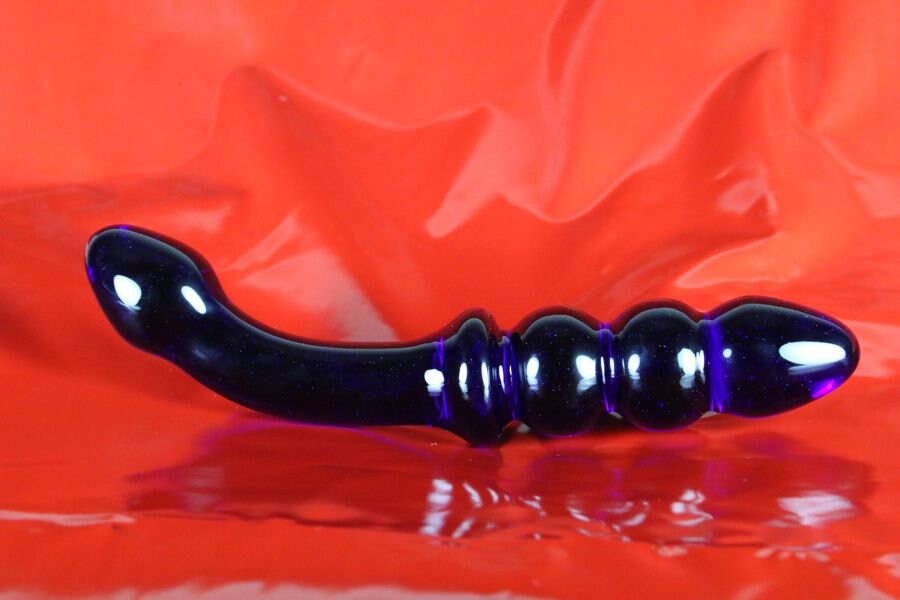 Double Sided Blue Glass Dildo Sex Toy D7 Mature