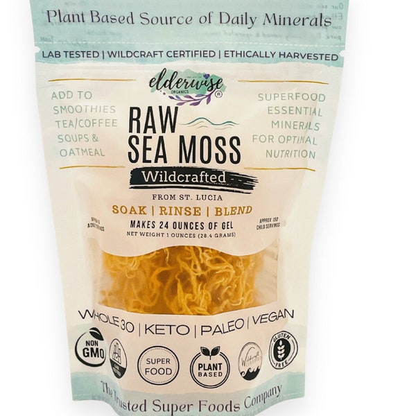 Sea Moss | WILDCRAFTED | Raw + Non GMO | Sundried | SUPERFOOD | Mineral Rich | Makes Sea Moss Gel