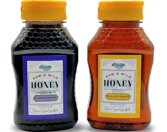 Raw & Wild Honey | Pure Organic Honey | 8oz Bottle