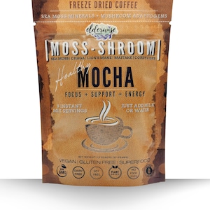 Healthy Coffee | MOCHA | Moss-Shroom Coffee | Freeze Dried Instant Coffee | Coffee + Mushrooms + Sea Moss | 8 servings