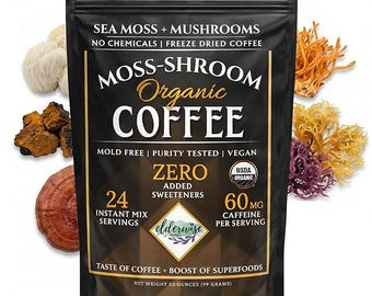 Moss-Shroom Coffee:  Arabica with Sea Moss & Mushroom Blend