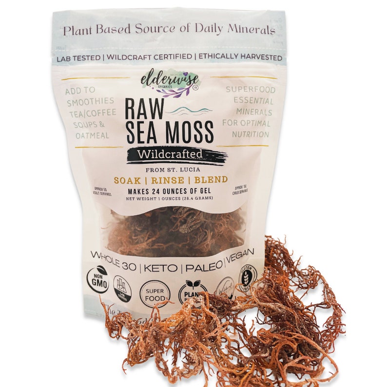 Sea Moss PURPLE Raw Non GMO Sundried WILDCRAFTED Mineral Rich Makes 24 Ounces of Gel image 2